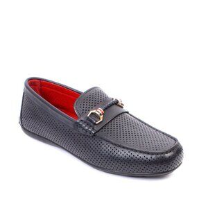 ROBERTO SERPENTINI 20650b Navy Leather Moccasins Loafers Shoes